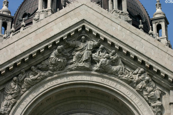 Christ & disciples over portal of Cathedral of Saint Paul. St. Paul, MN.