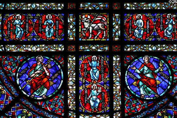 Detail of disciples rose window at Cathedral of Saint Paul. St. Paul, MN.