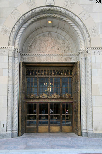 Portal of Mayo Clinic Plummer Building. Rochester, MN.