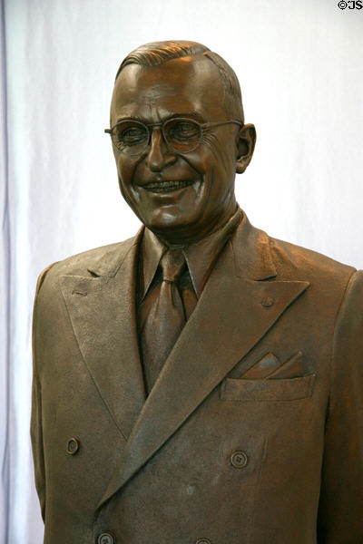 Bronze sculpture of Harry S. Truman at Truman Museum. Independence, MO.