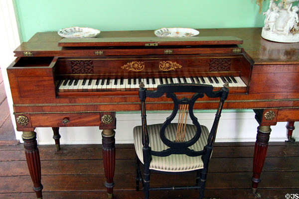 Square piano in parlor at General Daniel Bissell House. St. Louis, MO.