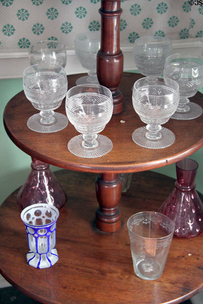 Glassware at General Daniel Bissell House. St. Louis, MO.