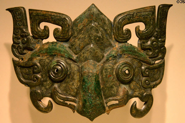 Chinese bronze mythical mask (10thC BCE) at St. Louis Art Museum. St Louis, MO.