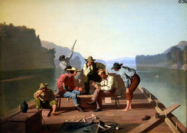 Raftsmen Playing Cards (1847) by George Caleb Bingham at St. Louis Art Museum. St Louis, MO.