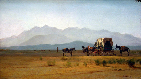 Surveyor's Wagon in the Rockies (c1859) by Albert Bierstadt at St. Louis Art Museum. St Louis, MO.