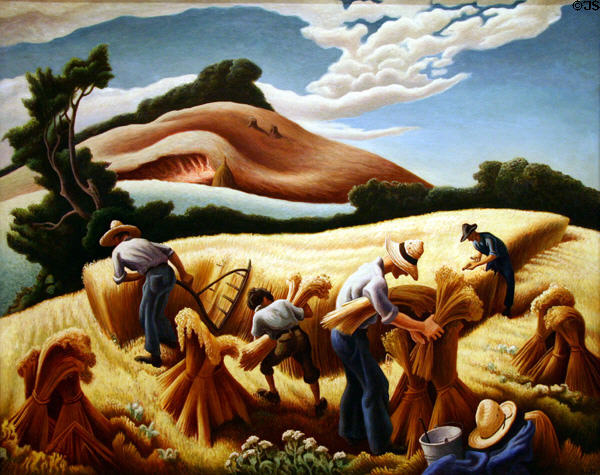 Cradling Wheat (1938) by Thomas Hart Benton at St. Louis Art Museum. St Louis, MO.