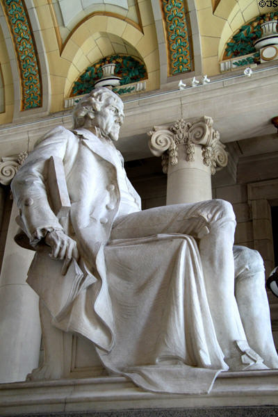 Statue of Thomas Jefferson (1913) by Karl Bitter in arched hall of Missouri History Museum. St. Louis, MO.