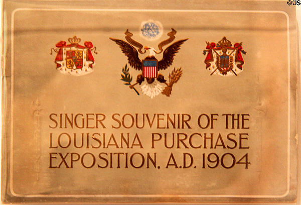 Singer Souvenir of Louisiana Purchase Exposition (1904) at Missouri History Museum. St. Louis, MO.