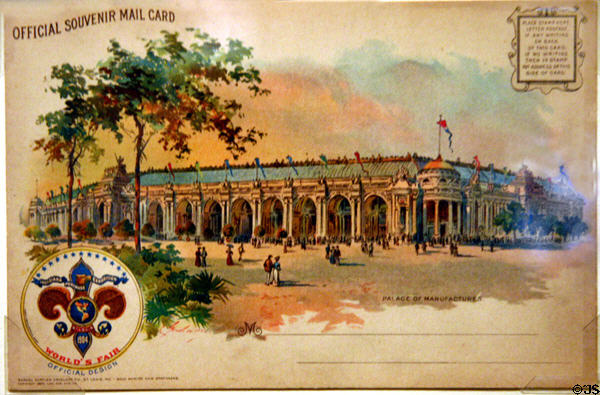 Post Card of St Louis World's Fair (1904) Palace of Manufacturers by Charles Graham at Missouri History Museum. St Louis, MO.