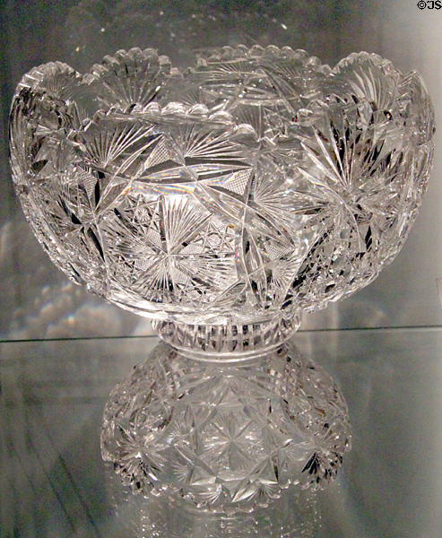 Cut glass punch bowl by Libbey & Sons Glass Co. of Toledo, OH from St Louis World's Fair (1904) at Missouri History Museum. St. Louis, MO.