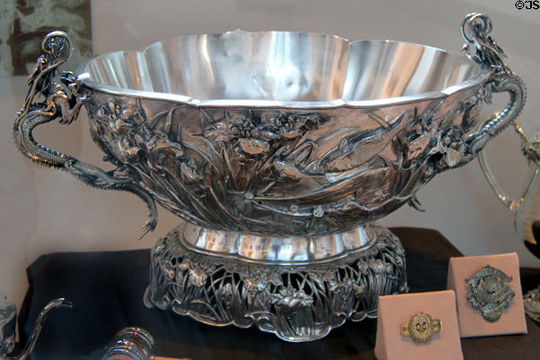 Silver Art Nouveau bowl exhibited at St Louis World's Fair (1904) at Missouri History Museum. St. Louis, MO.