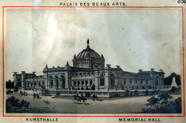Photo from Philadelphia's Centennial Fair (1876) of Memorial Hall at Missouri History Museum. St Louis, MO.