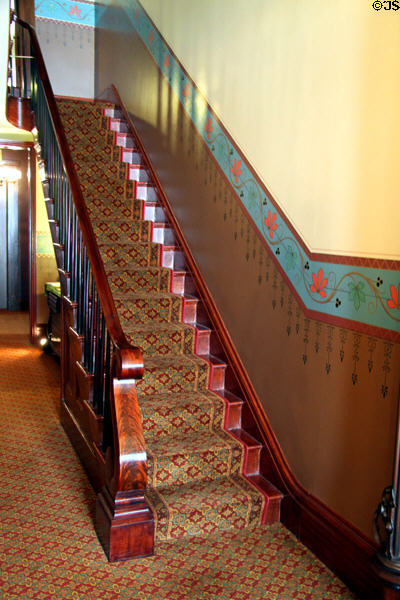 Front hall & staircase at Campbell House Museum. St. Louis, MO.
