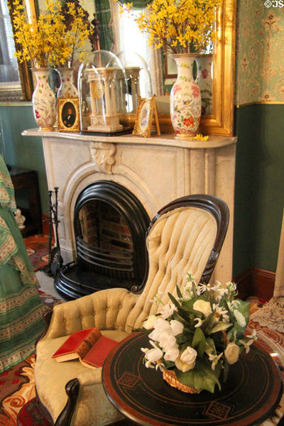 Fireplace in master bedroom at Campbell House Museum. St. Louis, MO.