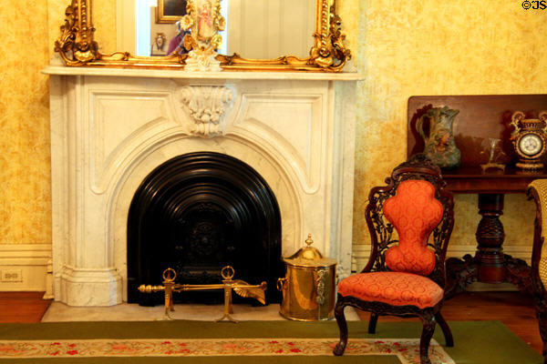 Marble fireplace in parlor at Chatillon-DeMenil Mansion. St. Louis, MO.
