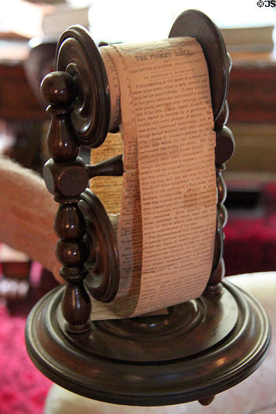 Device to read strips of unpublished novels in scrolls at Chatillon-DeMenil Mansion. St. Louis, MO.