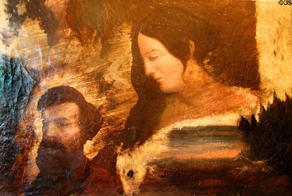 Henri Chatillon & his Sioux wife Bear Robe painting (1847) at Chatillon-DeMenil Mansion. St. Louis, MO.