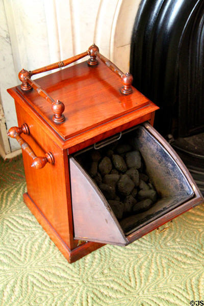 Case for fireplace coal in open position at Chatillon-DeMenil Mansion. St. Louis, MO.