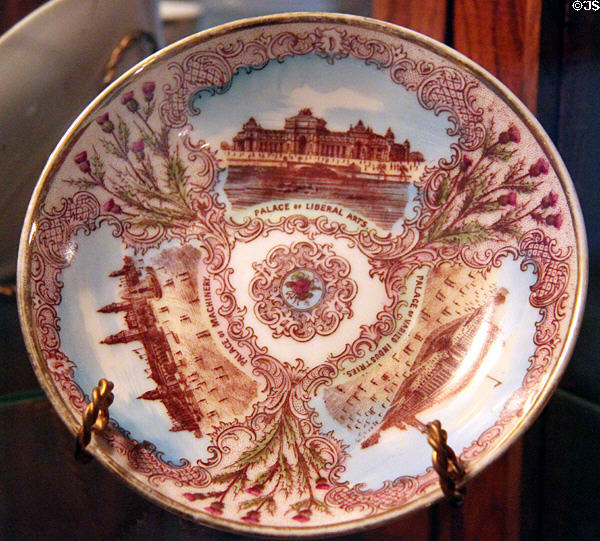 Expo Buildings souvenir plate from 1904 St. Louis World's Fair at Chatillon-DeMenil Mansion. St. Louis, MO.