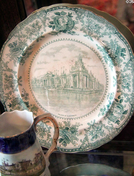 Palace of Electricity souvenir plate from 1904 Louisiana Purchase Exposition at Chatillon-DeMenil Mansion. St. Louis, MO.
