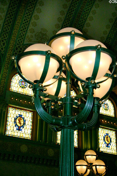 Lamp stand in waiting hall of St. Louis Union Station. St Louis, MO.