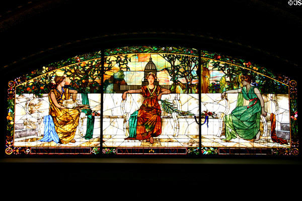 Stained glass window in waiting hall of St. Louis Union Station. St Louis, MO.