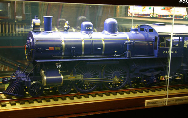 Model locomotive in waiting hall of St. Louis Union Station. St Louis, MO.