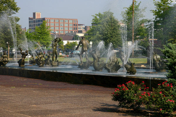 Meeting of the Waters Fountain (1940) by Carl Milles on Aloe Plaza opposite Union Station. St Louis, MO.