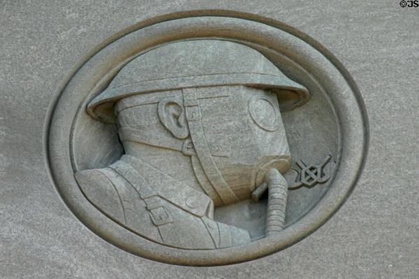Chemical Corp relief on St. Louis Soldiers Memorial. St Louis, MO.