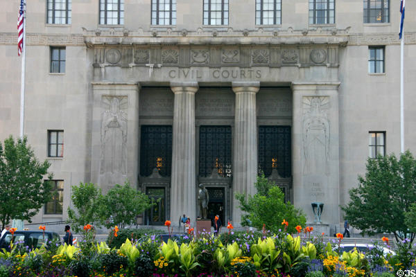 Entrance to St. Louis Civil Courts Building. St Louis, MO.
