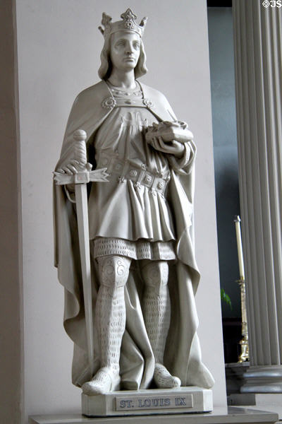 Statue of St. Louis IX in Basilica of Saint Louis. St. Louis, MO.
