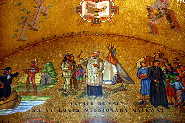 Mosaic of Father de Smet at Saint Louis Missionary Gateway in Saint Louis Cathedral. St Louis, MO.