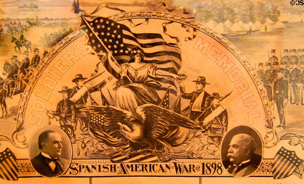 Spanish American War (1898) Soldier's Memorial poster at Jefferson Barracks Military Museum. St. Louis, MO.