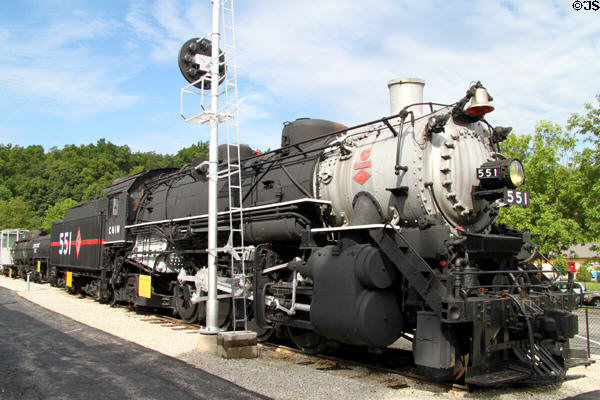 Chicago & Illinois Midland #551 steam locomotive (1928) (2-8-2) built by Lima Locomotive Works at St. Louis Museum of Transportation. St. Louis, MO.