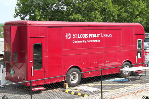 St Louis Public Library Community Bookmobile at St. Louis Museum of Transportation. St. Louis, MO.