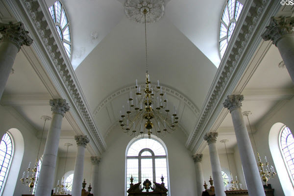 Ceiling of Christopher Wren's Church of St. Aldermanbury at Westminster College. Fulton, MO.