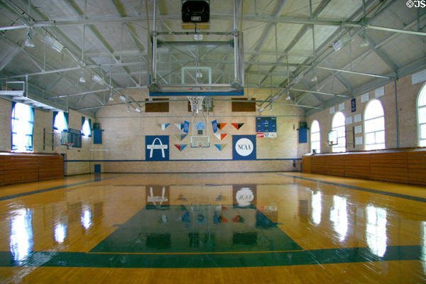 Gymnasium at Westminster College where Winston Churchill gave his "Iron Curtain" speech (Mar. 5, 1946). Fulton, MO.