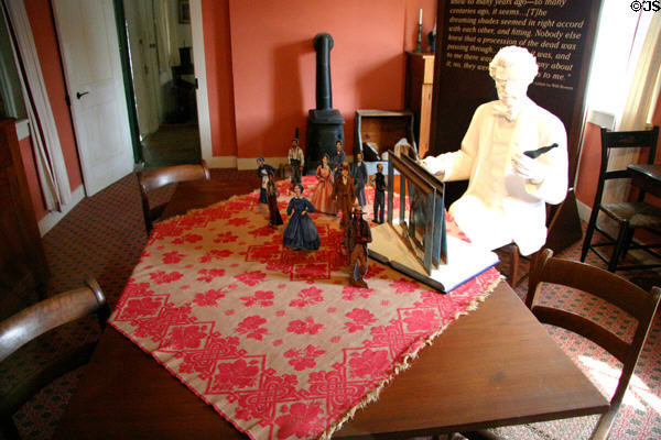 Dining table of Mark Twain Boyhood Home. Hannibal, MO.