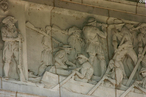 Relief of Lewis & Clark expedition on Missouri State Capitol. Jefferson City, MO.