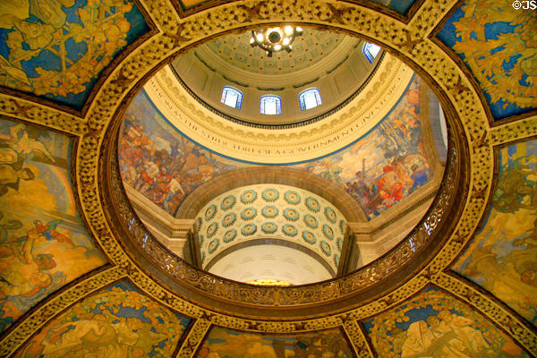 Interior of dome in Missouri State Capitol. Jefferson City, MO.