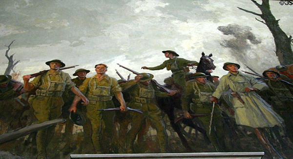 American Forces of World War I painting at Missouri State Capitol. Jefferson City, MO.