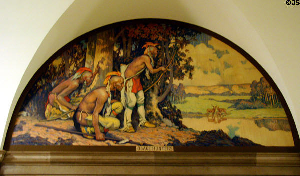 Osage Hunters mural (c1917-28) by Eanger Irving Couse at Missouri State Capitol. Jefferson City, MO.