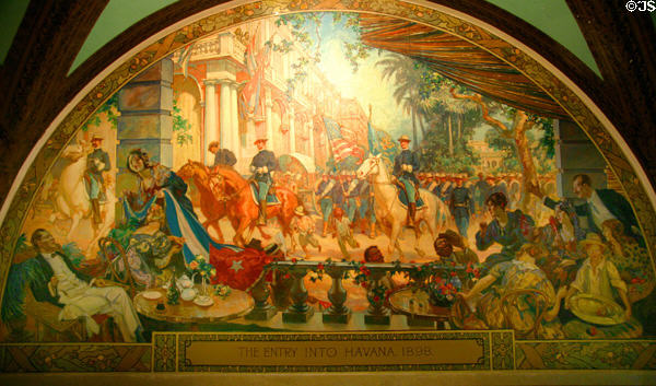 Entry into Havana, 1898 mural (c1917-28) by Frederick Green Carpenter at Missouri State Capitol. Jefferson City, MO.