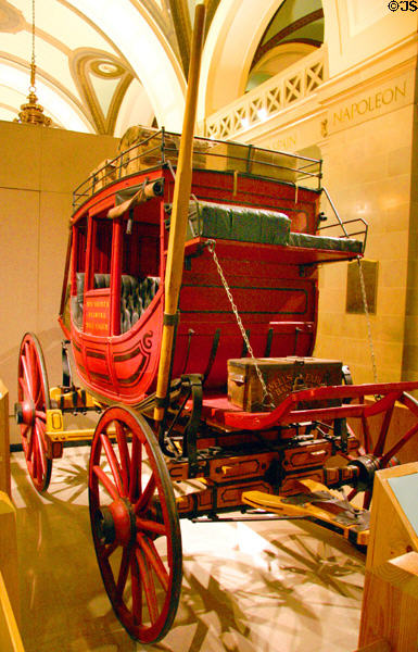 Concord-style mail coach (1840) in History Hall at Missouri State Capitol. Jefferson City, MO.