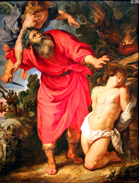Sacrifice of Isaac painting (c1612-3) by Peter Paul Rubens studio at Nelson-Atkins Museum. Kansas City, MO.