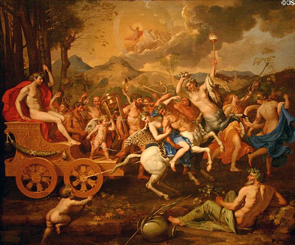 Triumph of Bacchus painting (1635-6) by Nicolas Poussin at Nelson-Atkins Museum. Kansas City, MO.
