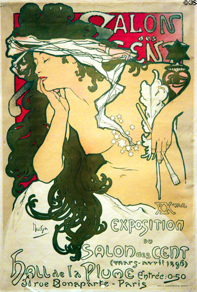 Salon des Cent/XXme Exposition poster (1896) by Alphonse Mucha at Nelson-Atkins Museum. Kansas City, MO.