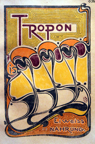 Tropon poster (1898) by Henry van de Velde at Nelson-Atkins Museum. Kansas City, MO.