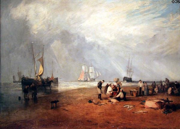 Fish Market at Hastings Beach painting (1810) by Joseph Mallord William Turner at Nelson-Atkins Museum. Kansas City, MO.