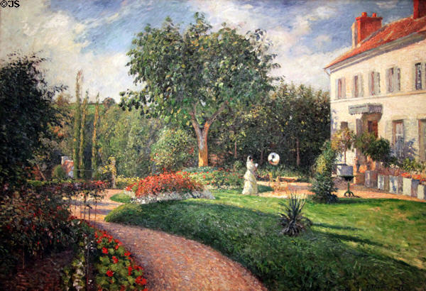Garden of Les Mathurins at Pontoise painting (1876) by Camille Pissarro at Nelson-Atkins Museum. Kansas City, MO.